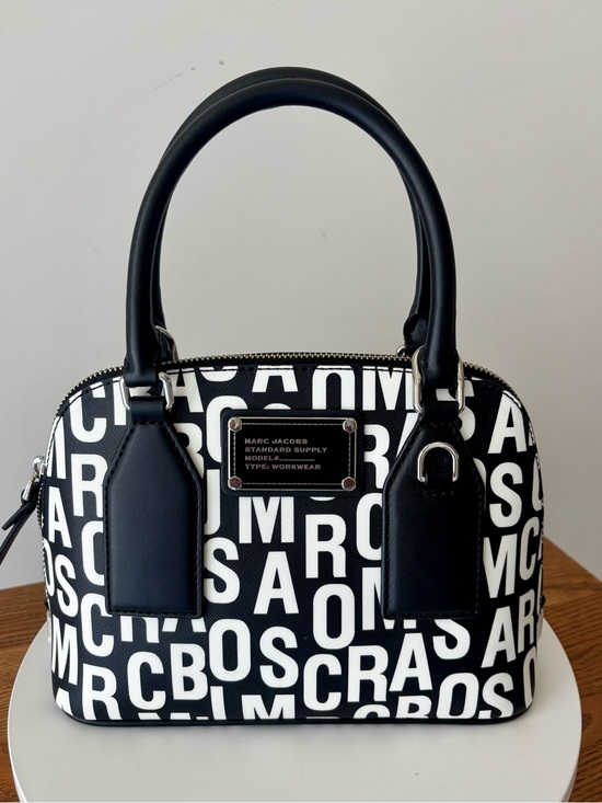 Marc Jacobs Handbags - Marc Jacobs Small Monogram Printed Saffiano Leather Dome Satchel Crossbody